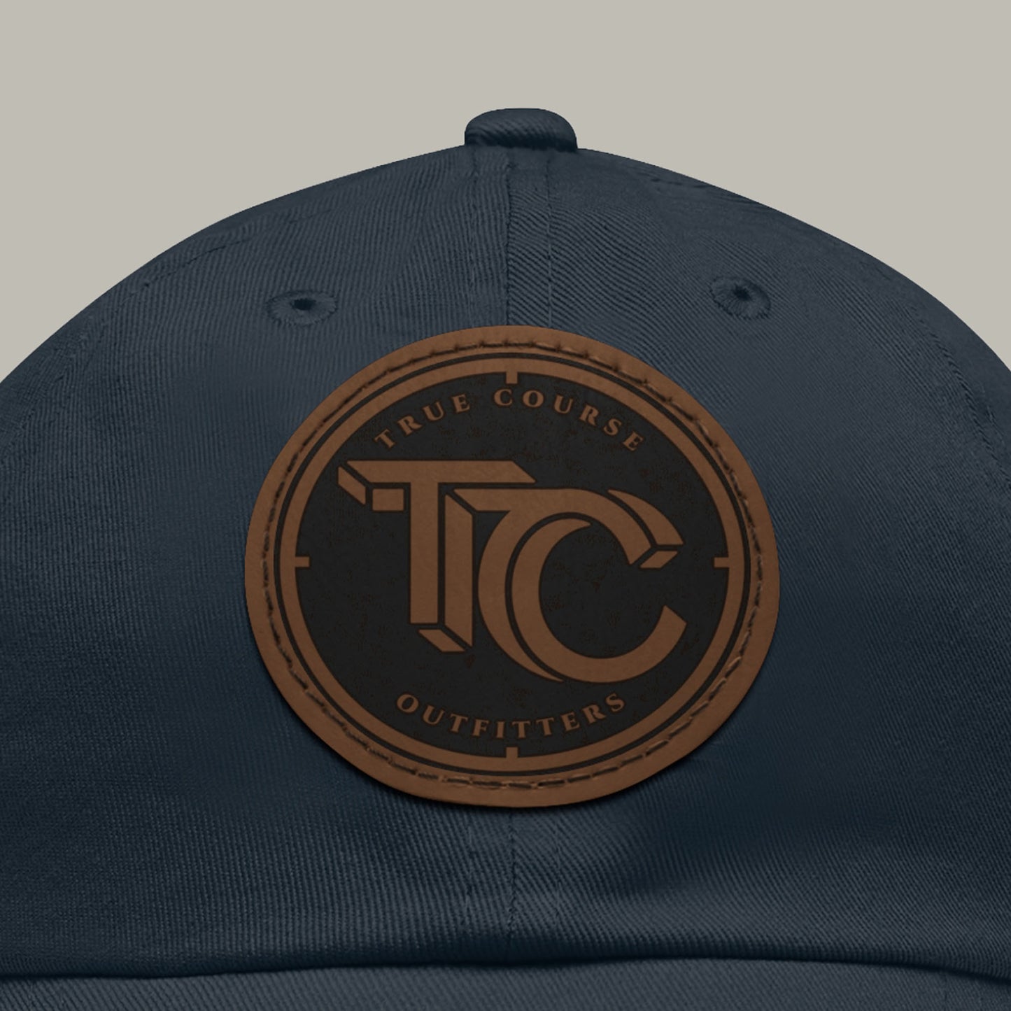 True Course Outfitters Leather Patch Dad Hat