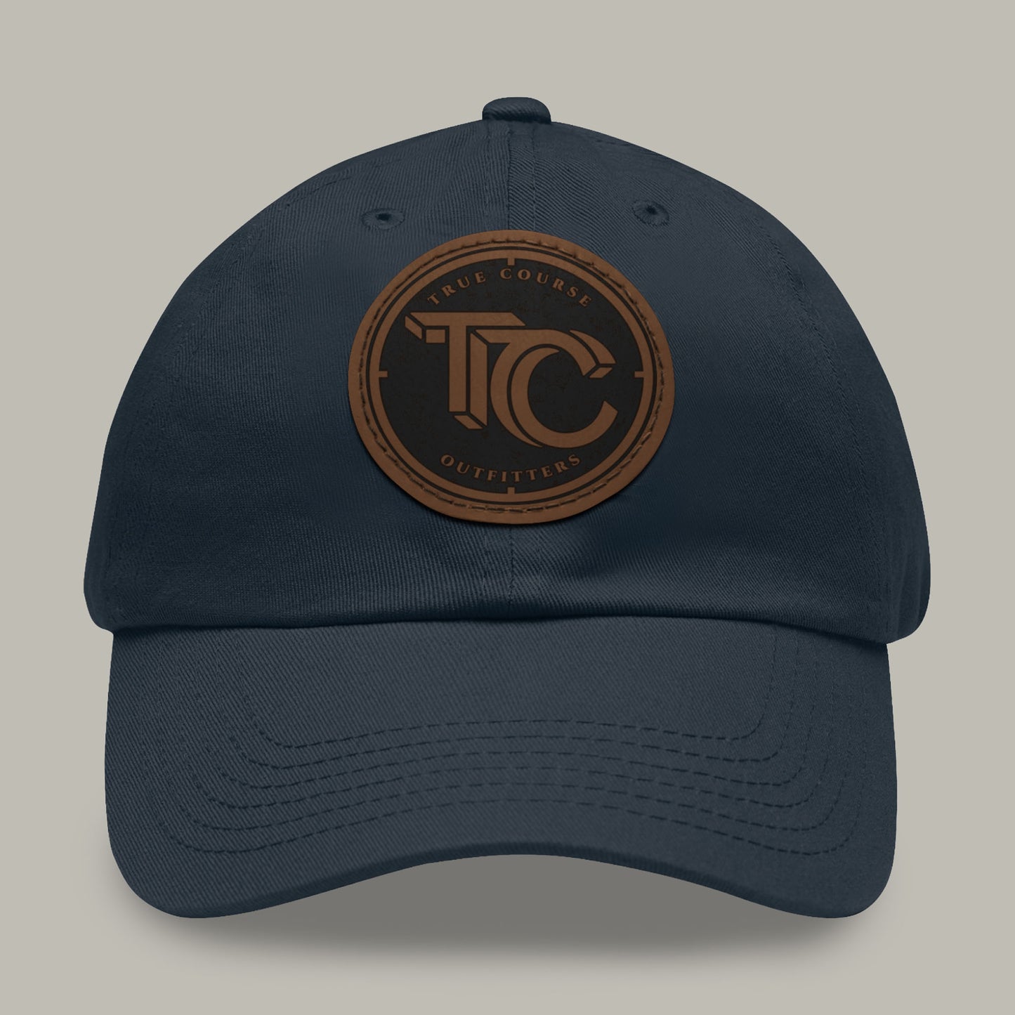 True Course Outfitters Leather Patch Dad Hat